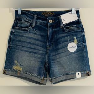 Arizona Ripped Frayed Blue Denim Jeans Women’s Juniors NWT